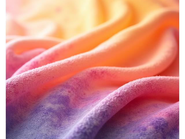 Soft watercolor gradient pattern in sunset colors on a beach towel