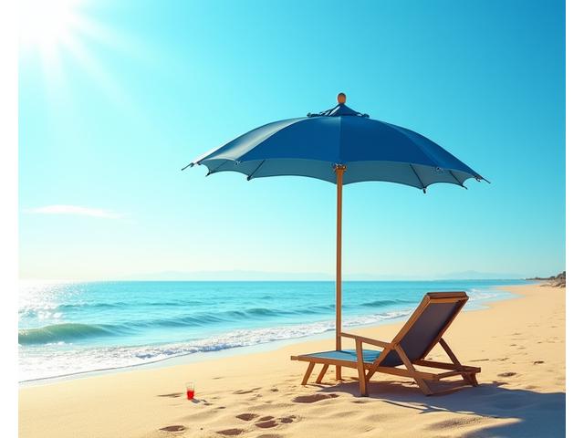 Premium Beach Umbrella in sand